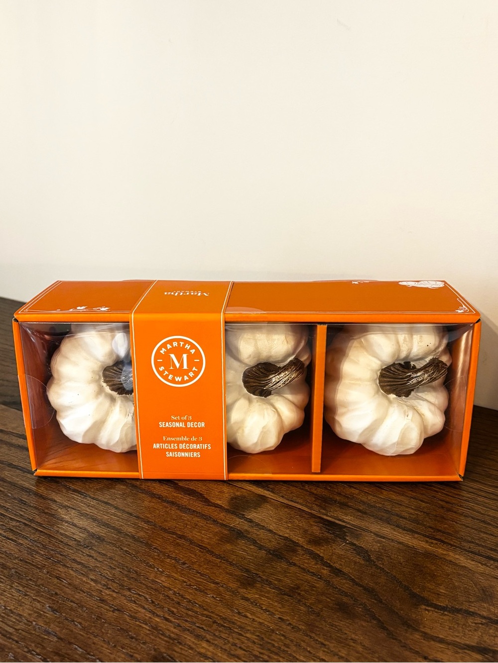 NEW! Martha Stewart Seasonal Pumpkin Decor Set of 3